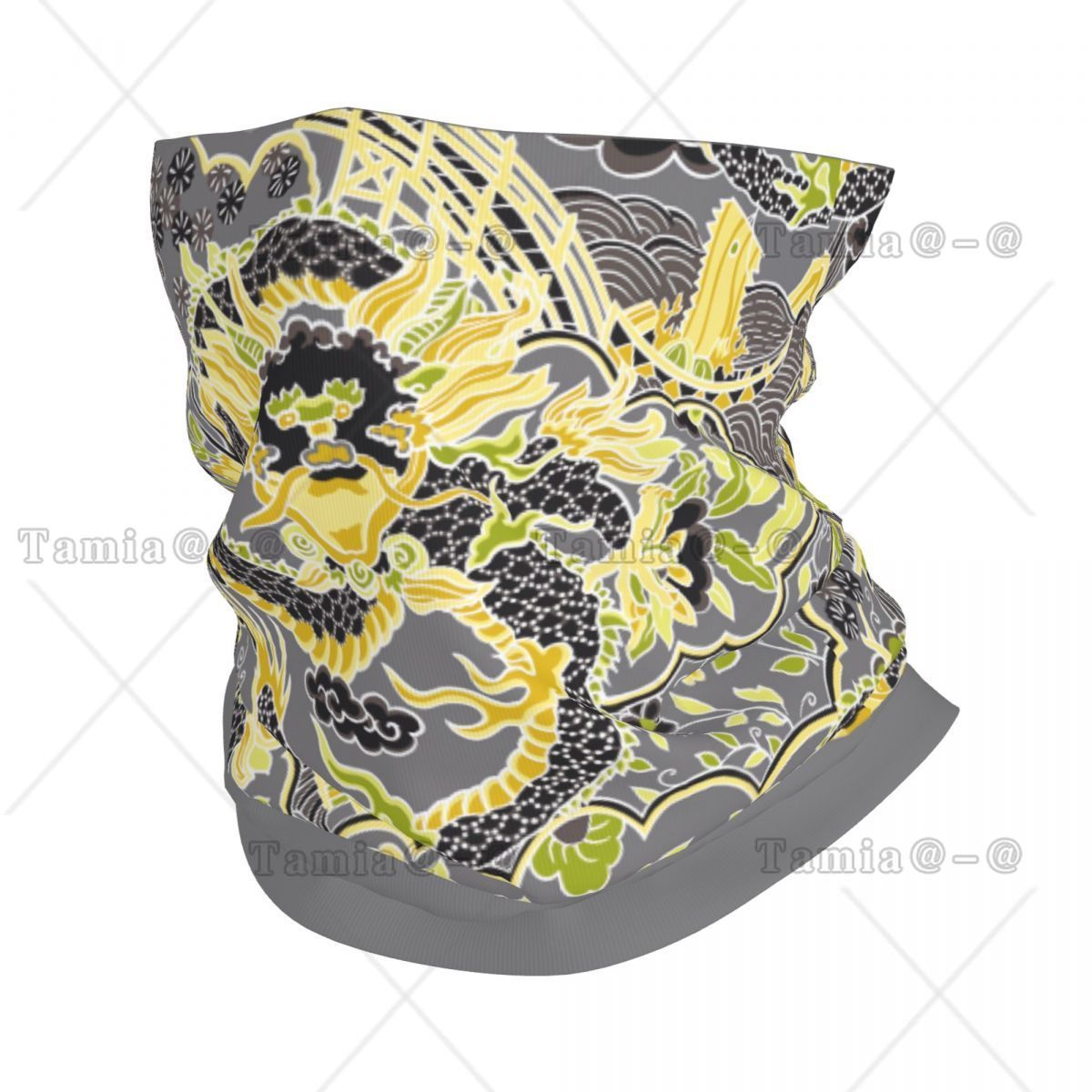 Neck Warmer Tube - 맞춤형 앤틱 시누아즈리 임페리얼 드래곤 반다나