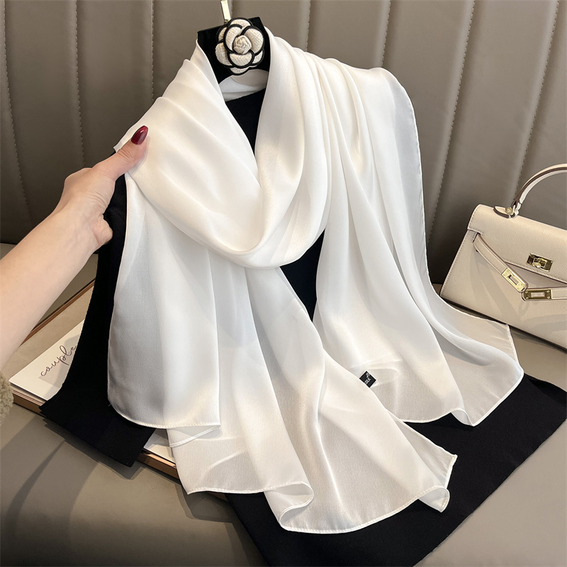 Silk Neck Scarf - 2024 럭셔리 브랜드 봄 대형 긴