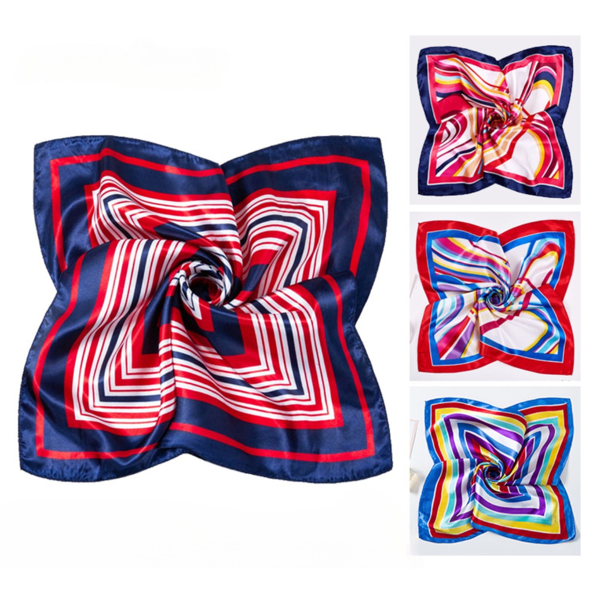 Silk Neck Scarf - 여성용 사각 실크 스카프, 여성용 패션