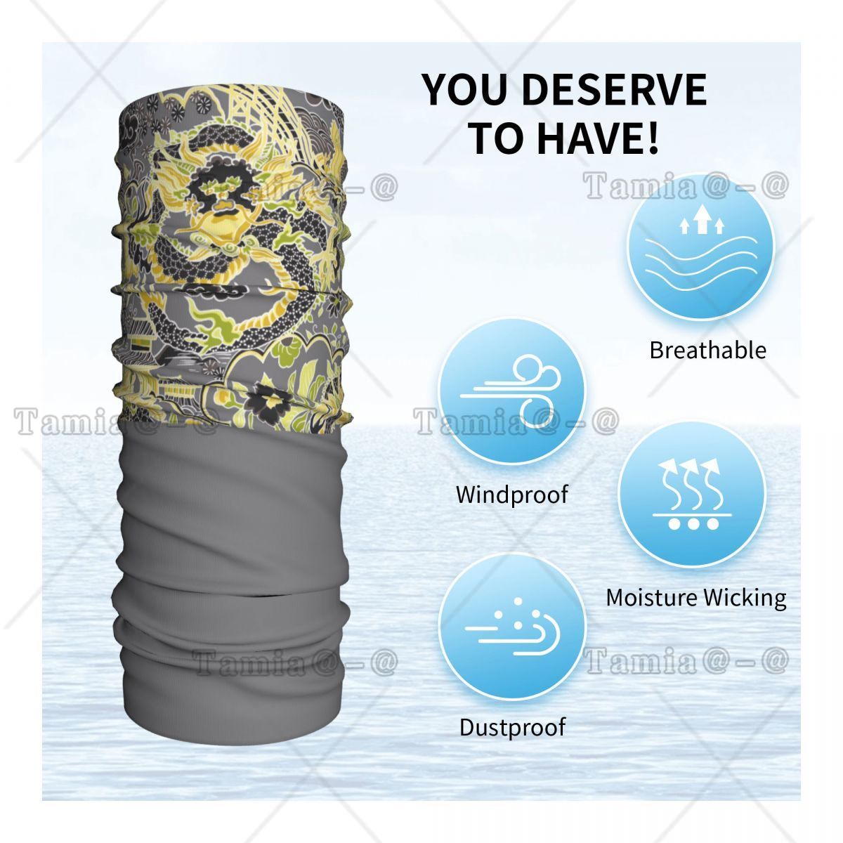 맞춤형 앤틱 시누아즈리 임페리얼 드래곤 반다나 넥 워머 - Neck Warmer Tube 리뷰 및 가격
