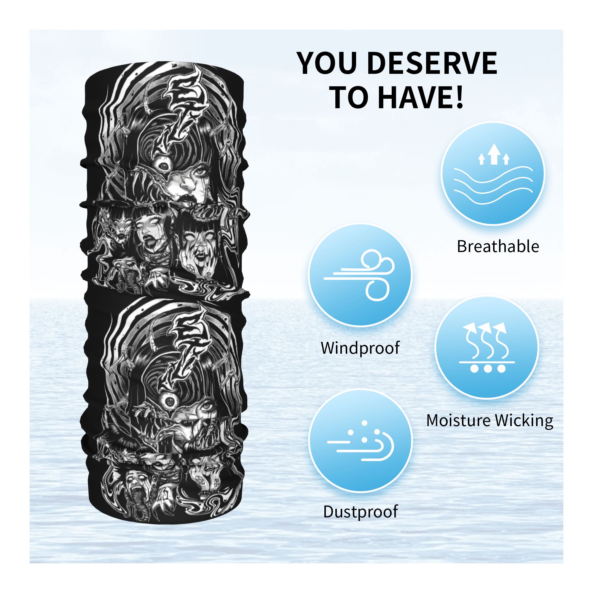 일본 공포 애니메이션 준지 이토 겨울 헤드밴드 넥 워머 - Neck Warmer Tube 리뷰 및 가격