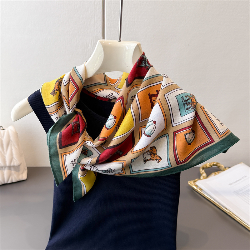레오파드 프린트 봄-여름 70% 인조 실크 프리미엄 스 - Silk Neck Scarf 리뷰 및 가격