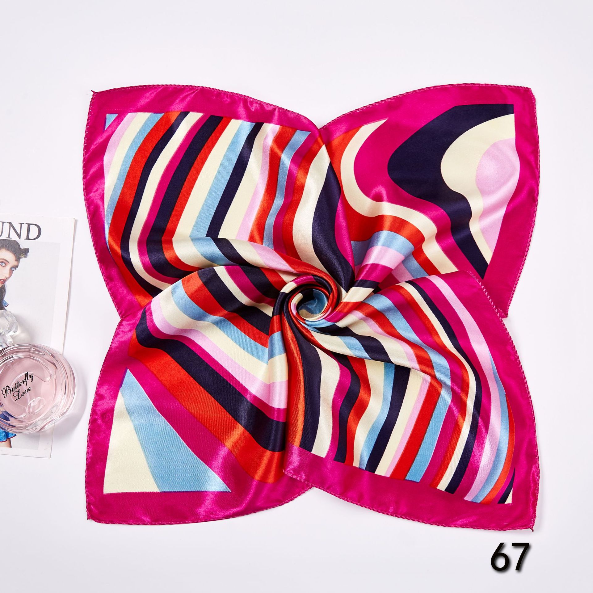 여성용 사각 실크 스카프, 여성용 패션 프린트 작은 목 - Silk Neck Scarf 리뷰 및 가격