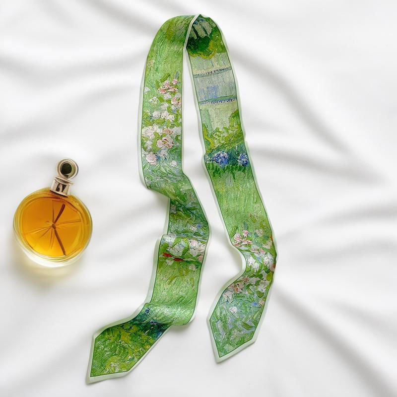 프린트 롱 헤어밴드 스키니 네커치프 여성 헤어 스카프  - Silk Neck Scarf 리뷰 및 가격