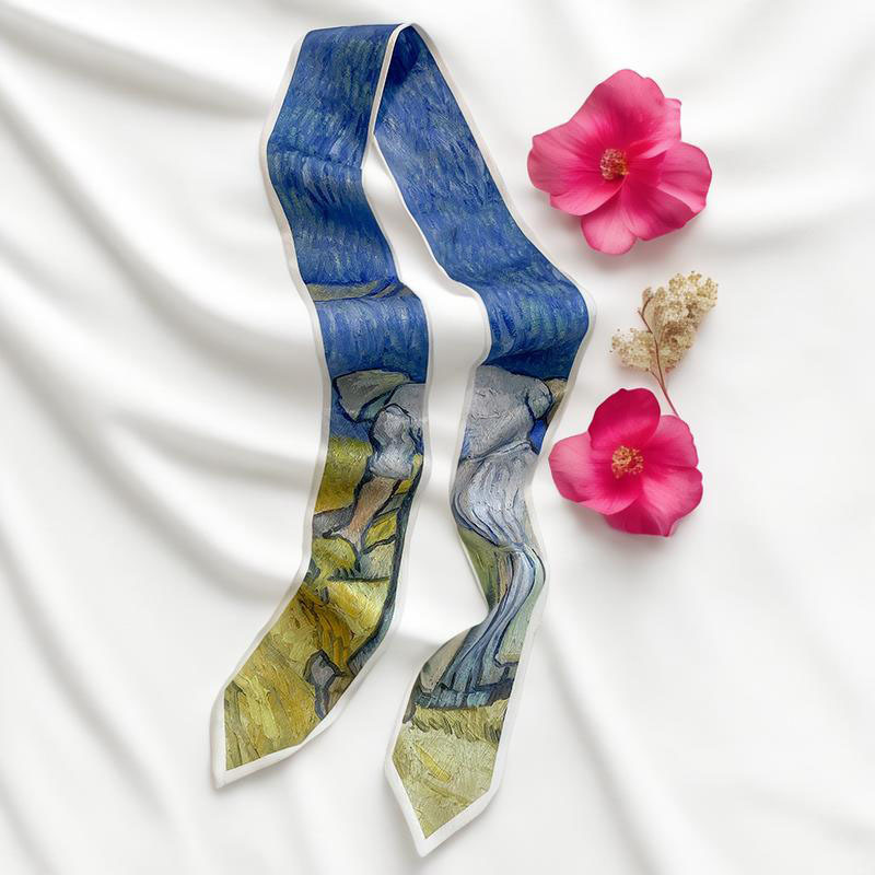 프린트 롱 헤어밴드 스키니 네커치프 여성 헤어 스카프  - Silk Neck Scarf 리뷰 및 가격