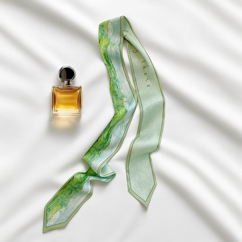 프린트 롱 헤어밴드 스키니 네커치프 여성 헤어 스카프  - Silk Neck Scarf 리뷰 및 가격