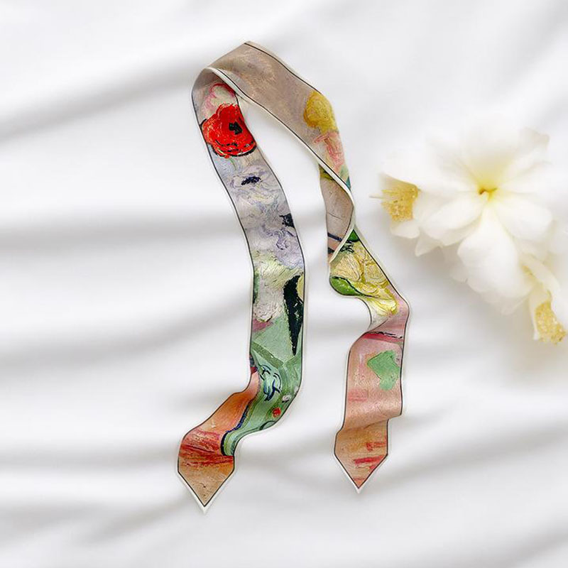 프린트 롱 헤어밴드 스키니 네커치프 여성 헤어 스카프  - Silk Neck Scarf 리뷰 및 가격