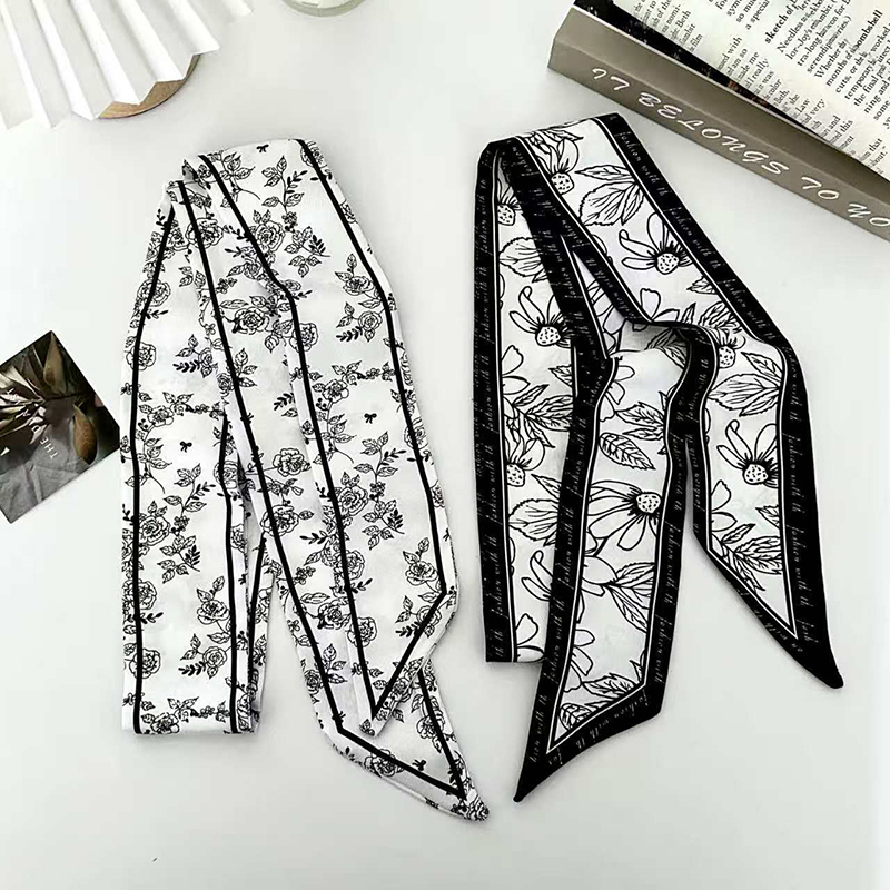 럭셔리 패션 여성용 스키니 실크 스카프 롱 헤어 스트립 - Ascot Neck Scarf 리뷰 및 가격