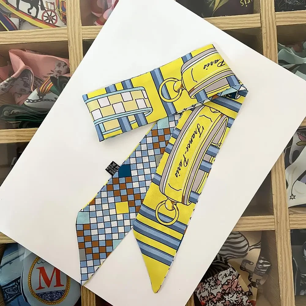 신상 격자무늬 체인 여성 패션 트윌 실크 리본 스카프  - Ascot Neck Scarf 리뷰 및 가격