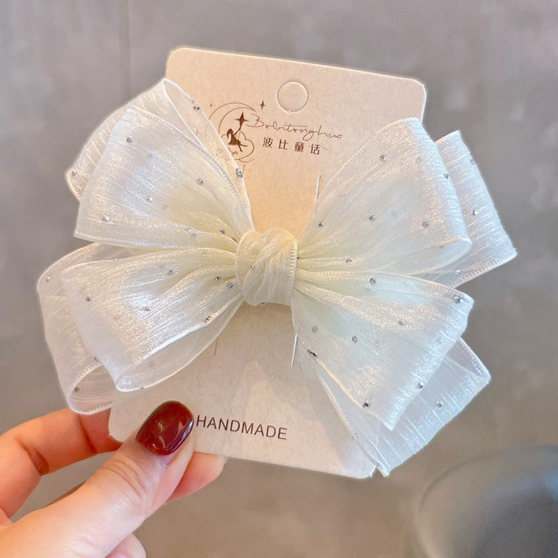1PC 새로운 공주 한국어 실버 도트 큰 활 소녀 머리 - Tie Clip Silver 리뷰 및 가격